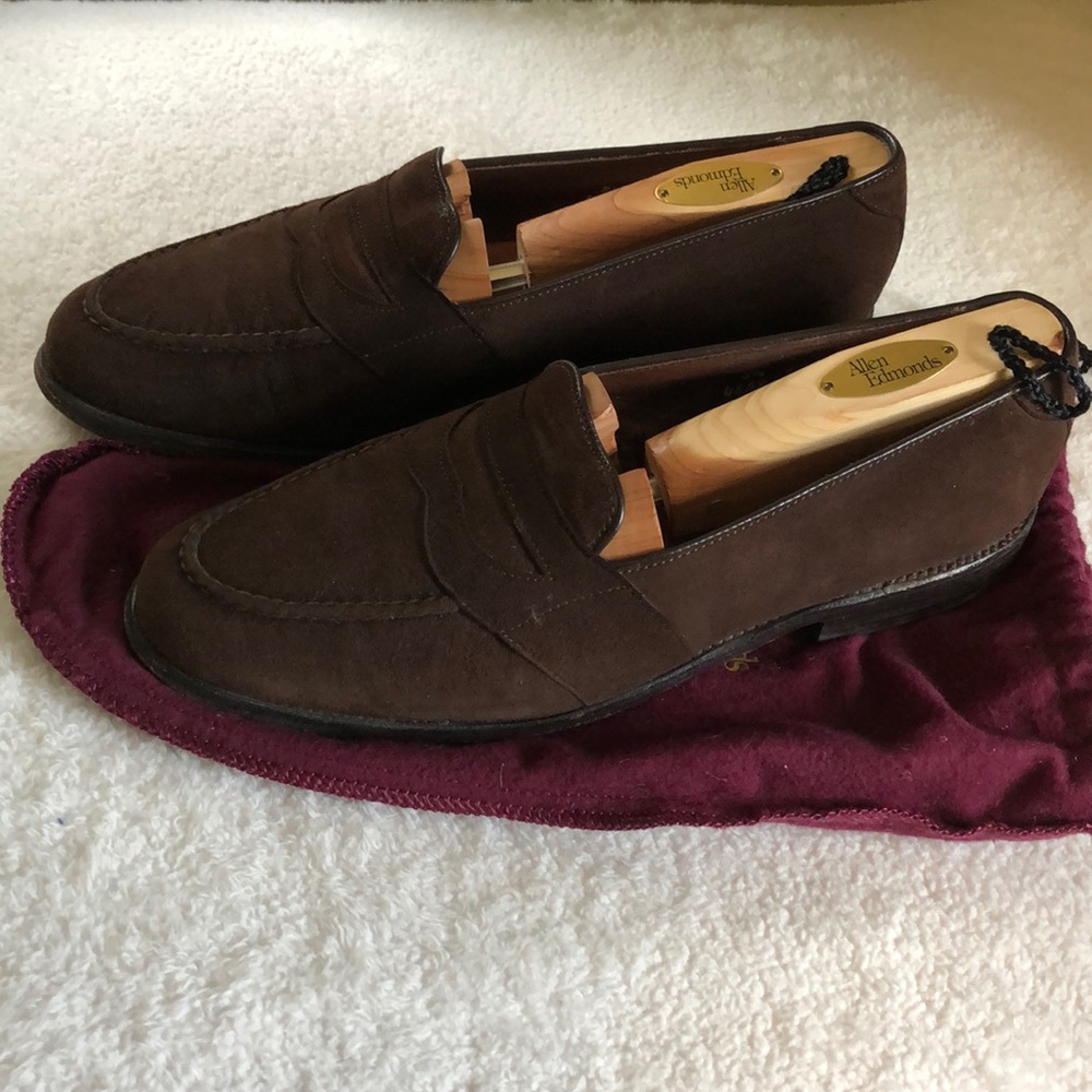 Allen Edmonds suede loafers